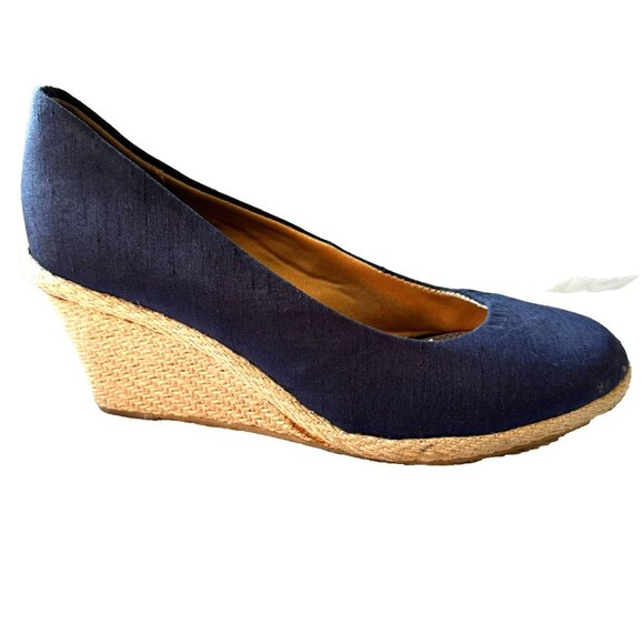 Life Stride Soft System Womens Size 8.5M Navy Tan Espadrilles Wedges NEW NWOB - Picture 5 of 13